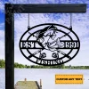 Catfish And Fishing Rods Personalized Decor, Fishing Gate Hanging Sign, Custom Metal Sign For Fishing Lovers