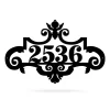 Ornate Address Monogram, Cut Metal Sign, Metal Wall Art, Metal House Sign