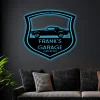 Garage Car Led Lights Sign Monogram Steel Sign, Personalized Garage Car Monogram Wall Decor Classic Camaro 1970 Side Wall Art Decor