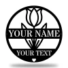 Flower Monogram Customized Metal Signs, Custom Metal Sign, Custom Signs, Metal Sign