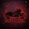 Custom Motorcycle Metal Wall Art With Led Light, Personalized Motorcycle Garage Name Sign Decoration For Living Room, Biker Home Decor