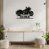 Custom Motorcycle Metal Wall Art With Led Light, Personalized Motorcycle Garage Name Sign Decoration For Living Room, Biker Home Decor