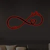 Personalized Names Infinity Heart Metal Sign With Led Lights, Valentine Wall Art For Couples, Newlywed Metal Wall Art, Newly Engaged Gifts