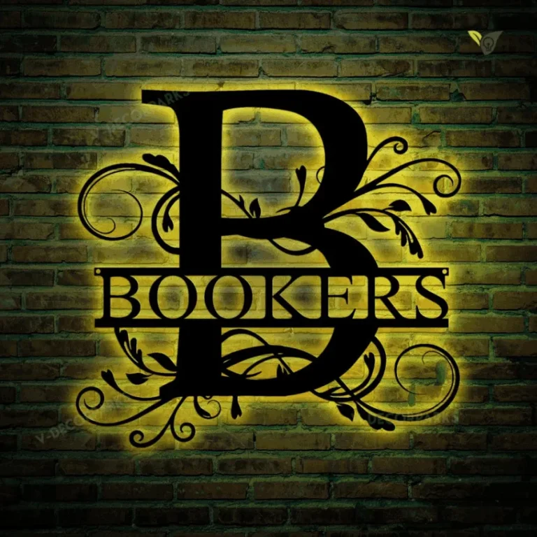 Personalized Family Name Metal Sign With Led Lights, Housewarming Gift ...