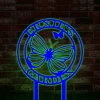 Butterfly Garden Stake Sign With Led Lights, Personalized Metal Sign, Garden Sign Board, Metal Art, Attractive Garden Plate, Custom Metal Garden Sign