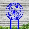 Butterfly Garden Stake Sign With Led Lights, Personalized Metal Sign, Garden Sign Board, Metal Art, Attractive Garden Plate, Custom Metal Garden Sign