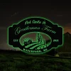Metal Farm Sign For House Outdoor Metal Sign For Home Decor With Led Lights, Large Metal Family Estate Sign Tractor Family Name Sign Farm Address