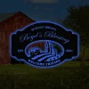 Metal Farm Sign For House Outdoor Metal Sign For Home Decor With Led Lights, Large Metal Family Estate Sign Tractor Family Name Sign Farm Address