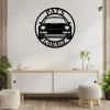 Porsche 911 Front View Silhouette Custom Name Wall Hanging Decor With Led Lights, Porsche Car Metal Art Sign, Perfect For Car Lovers