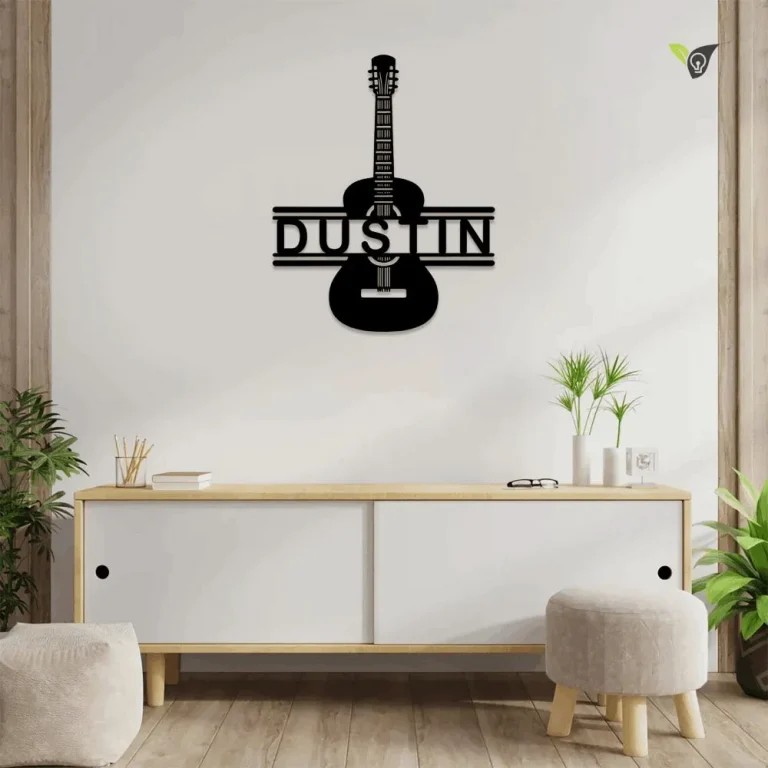 Guitar Classic Personalized Metal Wall Decor, Custom Metal Sign With Led Lights, Guitar Decor, Custom Guitar Decoration, Music Room Sign