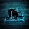 Personalized Trucker Name Metal Sign With Led Lights, Truck Driver Gift, Gift For Truck Driver, Blue Collar Gift Idea