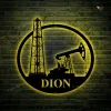 Custom Name Oil Rig Oil Field Metal Wall Art With Led Light, Offshore Custom Sign