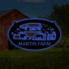 Personalized Metal Horses Sign With Led Lights , Farm Sign Horses Dog Fence Cat, Metal Wall Art, Metal House Sign