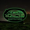 Personalized Metal Horses Sign With Led Lights , Farm Sign Horses Dog Fence Cat, Metal Wall Art, Metal House Sign