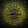 Personalized Custom Car Garage Metal Sign With Led Lights, Garage Metal Wall Art, Man Cave Metal House Sign