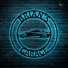 Personalized Custom Car Garage Metal Sign With Led Lights, Garage Metal Wall Art, Man Cave Metal House Sign