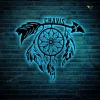 Dream Catcher Native American Personalized Metal Sign With Led Lights, Dream Catcher Metal Wall Art, Metal House Sign