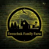 Personalized Name Farm Metal Sign With Led Lights, Custom Family Name Cut Metal Sign With Led Lights, Metal Wall Art, Farm Metal House Sign