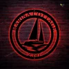 Sail Boat Personalized Metal Sign With Led Lights, Cut Metal Sign With Led Lights, Metal Wall Art, Metal House Sign