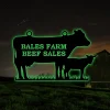 Personalized Angus Cow Farm Sign With Led Lights, Cut Metal Sign, Metal Wall Art, Metal House Sign