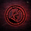 German Shepherd Established Sign, Cut Metal Sign With Led Lights, Metal Wall Art, Metal House Sign