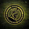 German Shepherd Established Sign, Cut Metal Sign With Led Lights, Metal Wall Art, Metal House Sign