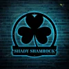 Shamrock Monogram, Cut Metal Sign With Led Lights, Metal Wall Art, Metal House Sign