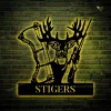 Hunt Lovers Customized Name Deer And Gun Metal Wall Art Cut Metal Sign With Led Lights
