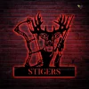 Hunt Lovers Customized Name Deer And Gun Metal Wall Art Cut Metal Sign With Led Lights