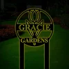 Personalized Garden Sign With Stake With Led Lights, Metal Sign For Garden, Flower Garden Sign, Custom Garden Sign On Stake, Outdoor Metal Garden Sign