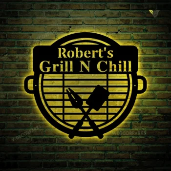 Personalized Bbq Sign, Grilling Gifts Signs Personalized, Outdoor Kitchen Metal Art, Grill Gifts For Dad, Personalized Metal Art