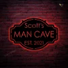 Personalized Metal Man Cave Sign, Man Cave Decor, Man Cave Metal Sign With Led Lightss, Mancave Sign, Personalized Man Cave Sign