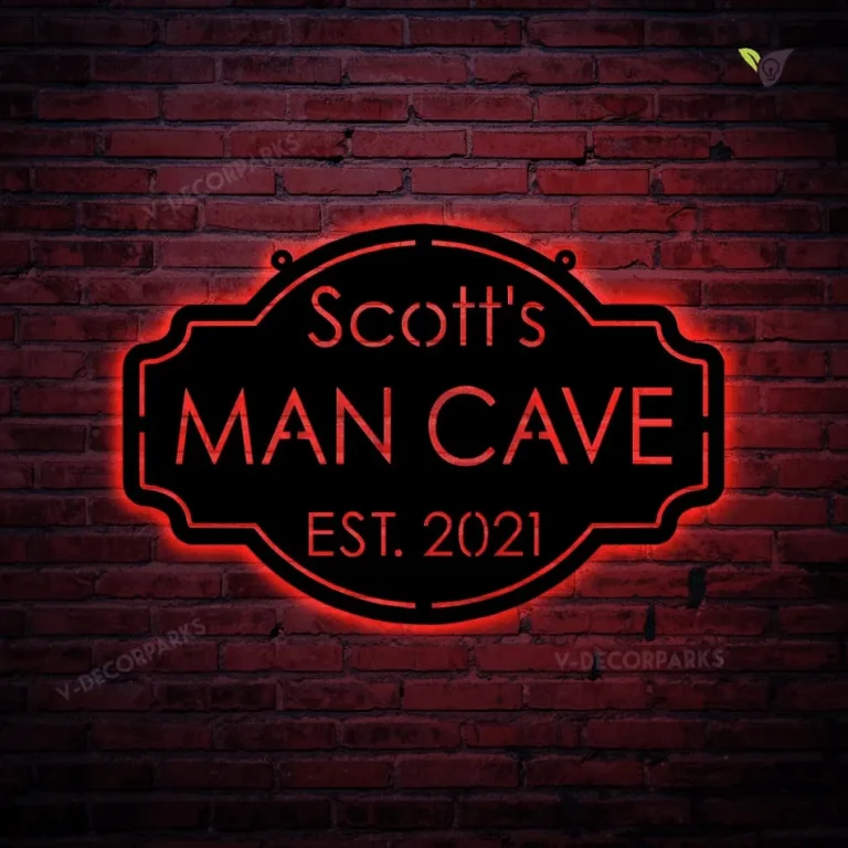 Personalized Metal Man Cave Sign, Man Cave Decor, Man Cave Metal Sign With Led Lightss, Mancave Sign, Personalized Man Cave Sign