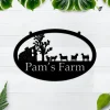 Custom Metal Farm Sign, Goats, Personalized Family Name Metal Sign, Housewarming Gift, Wedding Gift, Personalized Metal Wall Art