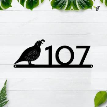 Quail Address Sign, Bird Sign, Bird Metal Address Sign, Metal Address Sign, House Number Plaque, Custom Metal Address Sign, Metal House Numbers