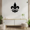 Fleur De Lis Customized Metal Art With Led Lights, Wall Mount Personalized Fleur De Lis, Personalized Fleur De Lis, Last Name Fleur De Lis