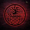 Personalized Family Name Pineapple Metal Sign With Led Lights, Metal Wall Decor, Monogram Name Sign, Home Decor, Personalized Pineapple Decor
