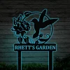 Personalized Garden Stake Metal Sign With Led Lights, Garden Stake Metal Sign, Personalized Garden Sign, Custom Garden Sign, Garden Name Metal Sign