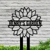 Personalized Flower Garden Stake Metal Sign With Led Lights, Garden Stake Metal Sign, Garden Sign, Custom Garden Sign, Garden Name Metal Sign