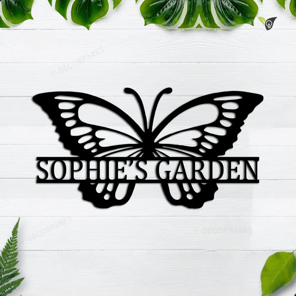 GCMSPDZ00917-19199-20inch.webp Personalized Garden Metal Art, Outdoor Metal Art, Butterfly Metal Art, Garden Sign, Outdoor Home Decor, Custom Butterfly Garden Sign