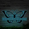 Personalized Garden Metal Art With Led Lights, Outdoor Metal Art, Butterfly Metal Art, Garden Sign, Outdoor Home Decor, Custom Butterfly Garden Sign