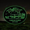 Custom Metal Farm Sign With Led Lights, Cattle Ranch, Barn Sign, Farmhouse Decor, Family Name Sign, Farmer Gift, Farm Scene Metal, Animals Sign