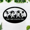 Pig Farm Metal Sign, Metal Pig Farm Sign, Farmhouse Decor, Pot Bellied Pig Sign, Family Name Sign, Farm Metal Art