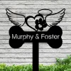 Pet Memorial Metal Garden Stake With Led Lights, Dog Cat Memorial Yard Sign, Pet Loss Gift, Dog Memorial Marker, Pet Memorial Yard Art Marker