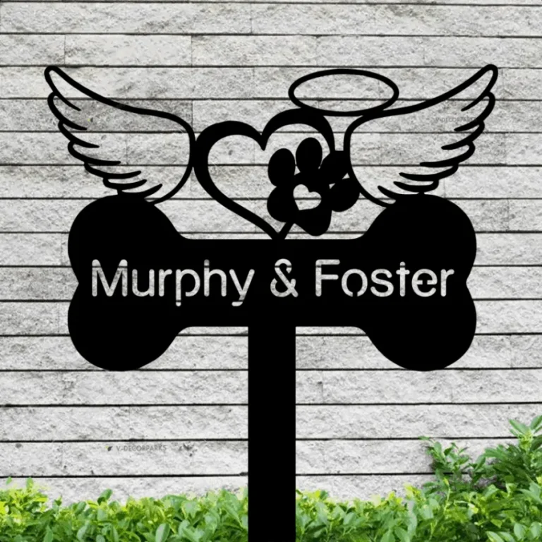 Pet Memorial Metal Garden Stake With Led Lights, Dog Cat Memorial Yard Sign, Pet Loss Gift, Dog Memorial Marker, Pet Memorial Yard Art Marker