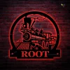 Personalized Train Metal Sign With Led Lights, Railroad Signs, Train Decor, Train Metal Wall, Steam Train Decor Metal Sign