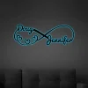 Personalized Infinity Love Metal Sign With Led Lights, Infinity Name Sign, Custom Infinity Metal Wall Art, Anniversary, Engaged, Newly Wed Gift