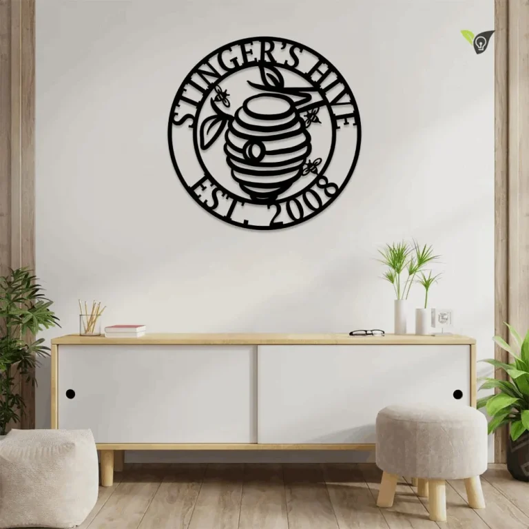Personalized Metal Beehive Led Light Sign, Metal Bee Sign, Beekeeper Business, Metal Garden Sign, Farmer Apiarist, Garden Sign