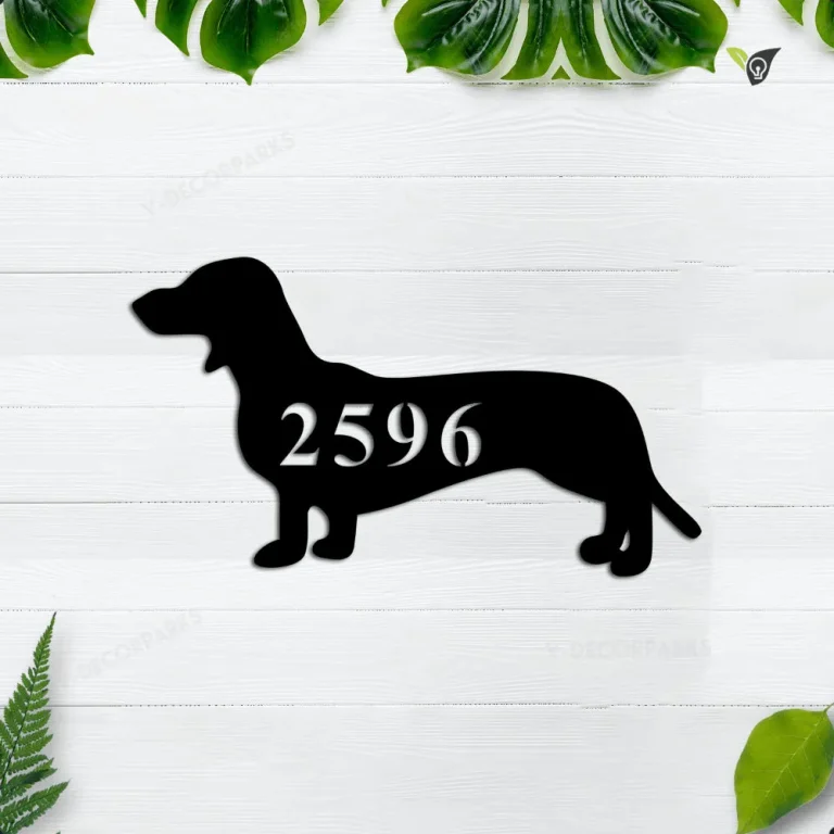 Dachshund Metal Address Sign For Wall, Dachshund Patio Or Home Decor, Dog Number Sign, Outdoor Wall Metal Sign Home Decor, Address Front Door