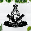 Personalized Name Masonic Square Metal Wall Freemason Compass Symbol With Or Without Name, Personalized Metal Art Home DÃÂ©cor